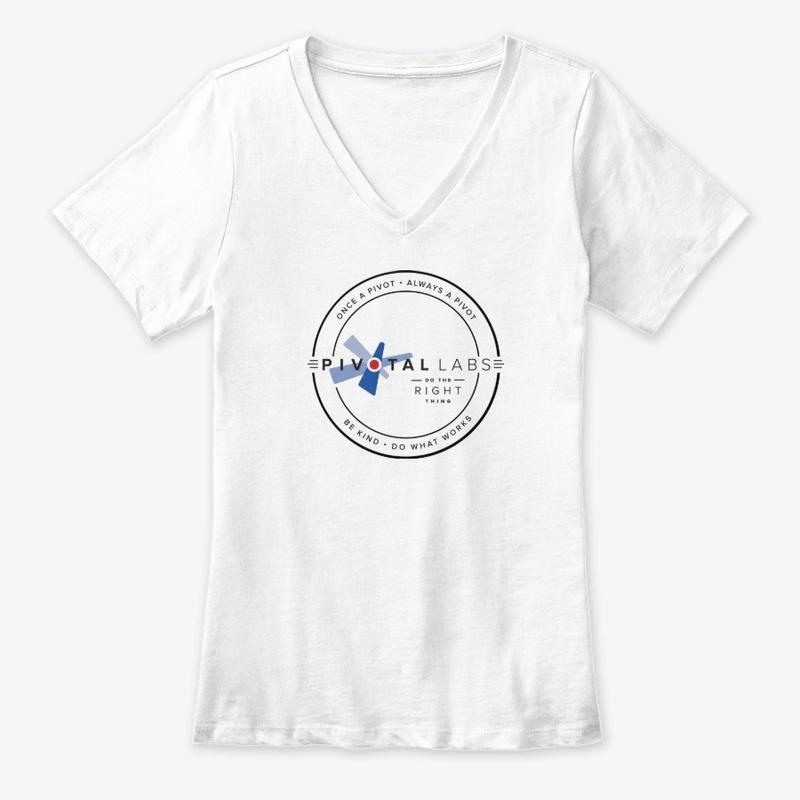 Badge on White Women's Premium V-Neck